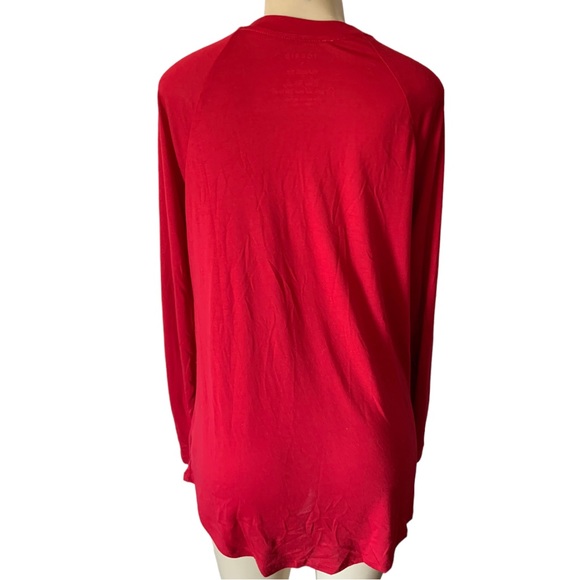 TORRID Classic Fit Bold Red LS Christmas “Eggnog Made Me Do It” T-Shirt Top - Picture 3 of 7